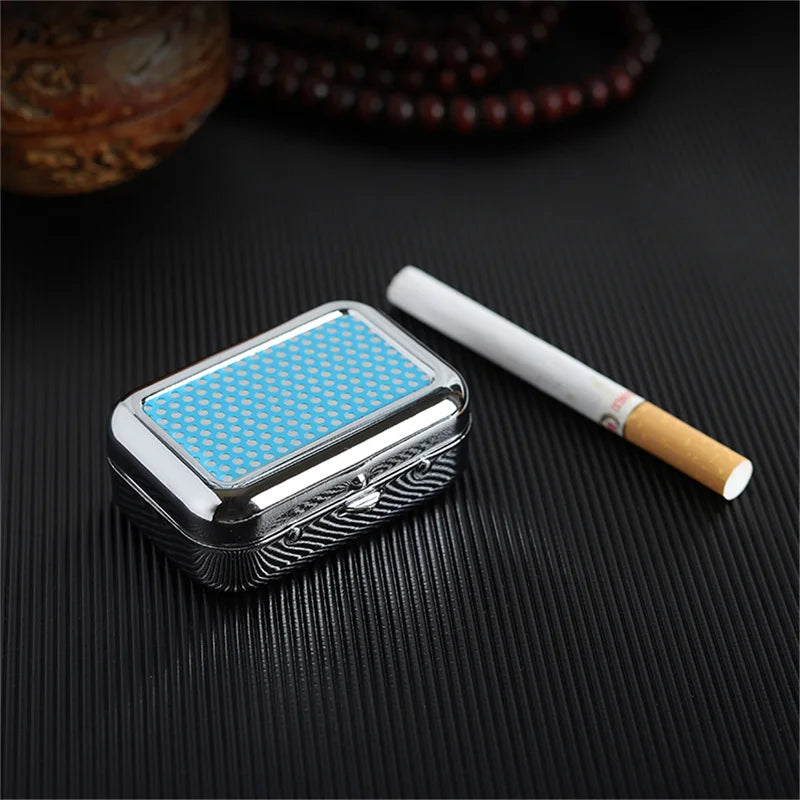 Outdoor Mini Portable Metal Cigarette Ashtray Fashion Ashtray Wiht Lockable Lid Desktop Ash Case Pocket Ashtray Gift For Man