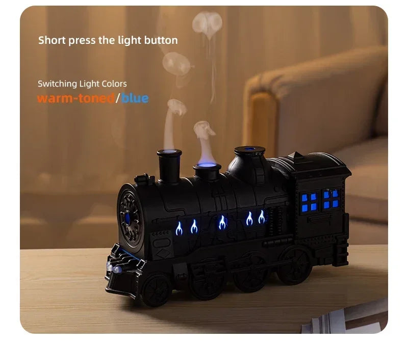 Mini Train Shape Aromatherapy Essential Oil Diffuser Ultrasonic Cool Mist Air Humidifier with LED Lamp Aroma Difusor Atomizer