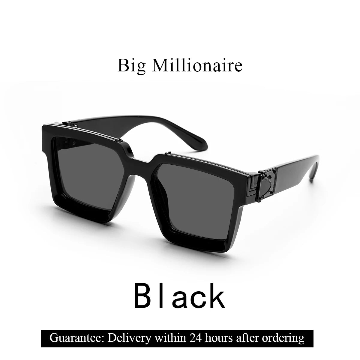 Ruiao Retro Black Millionaire Shades Luxury Sunglasses 2024 For Men Designer Famous Brand Square Sun Glasses Man Women Sunglass