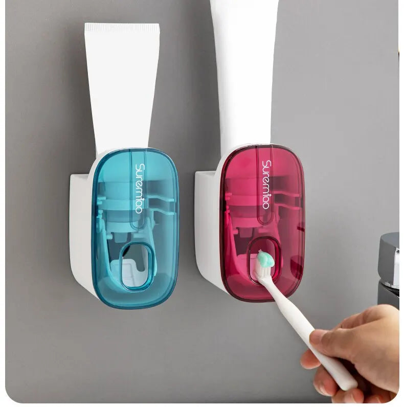 1 PCS Automatic Toothpaste Dispenser Bathroom Accessories Wall Mount Lazy Toothpaste Squeezer Toothbrush Holder