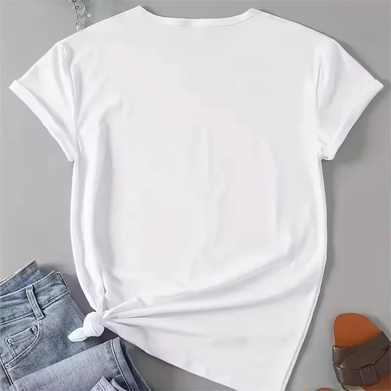 High Quality Lady T-Shirt Summer Luxury Brand Alphabet Print Women T-Shirt Women Fashion Graphic Women Top Street Ladies Shirt