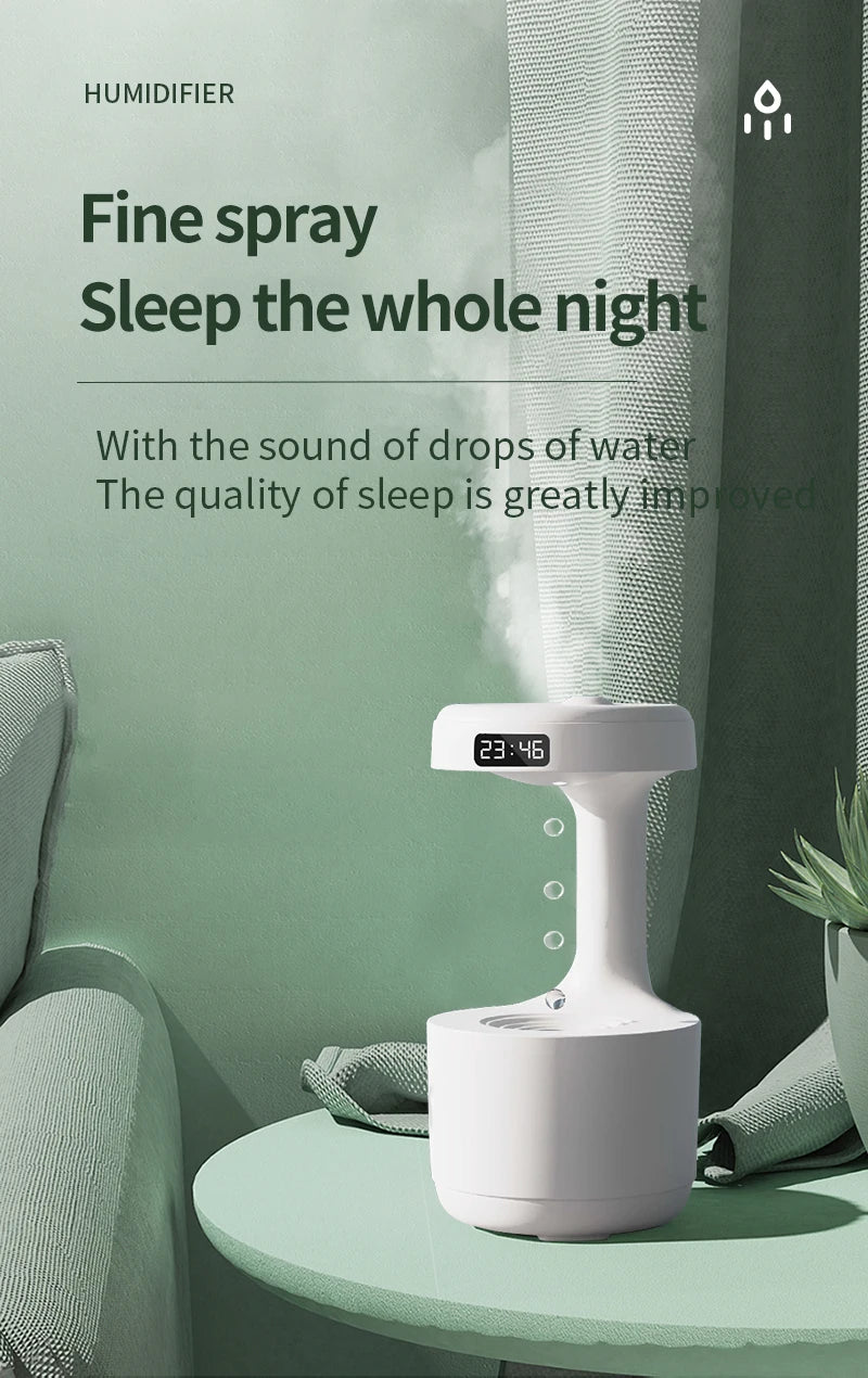 New Anti-Gravity Humidifier Desktop Mute Large Capacity Small Household Air Humidifier Bedroom Air Purification Fog Streetsharks