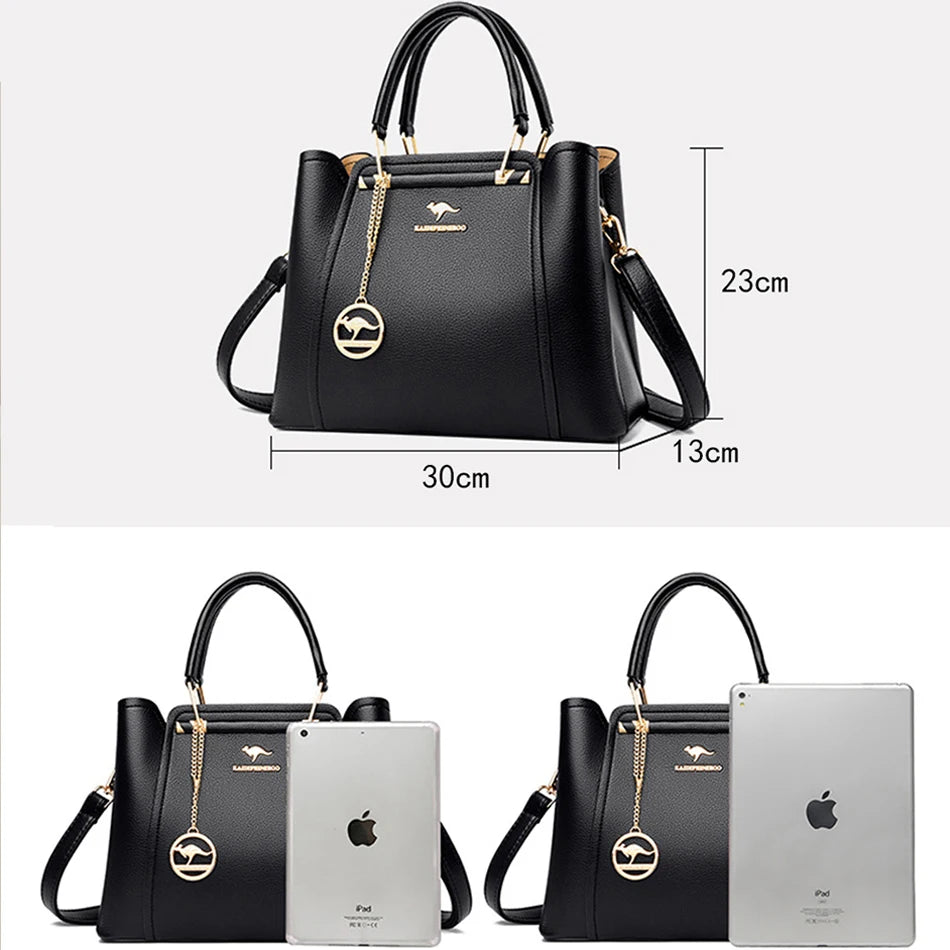 2024 Luxury Women Designer 3 Layers Shoulder Crossbody Sac Ladies Large Capacity Leather Handbags Shopper Brand Messenger Totes