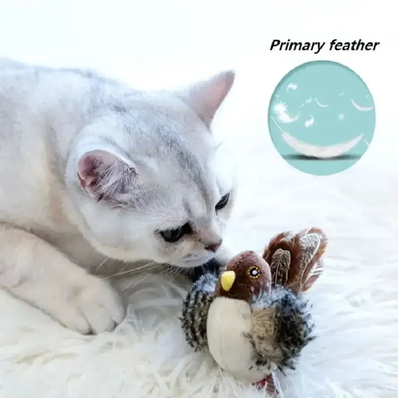 Flapping Bird Cat Toy, Interactive Flappy Bird Cat Toy Bird Toy for Cats, Simulated Chirping Bird Cat Toy, Interactive Cat Toy