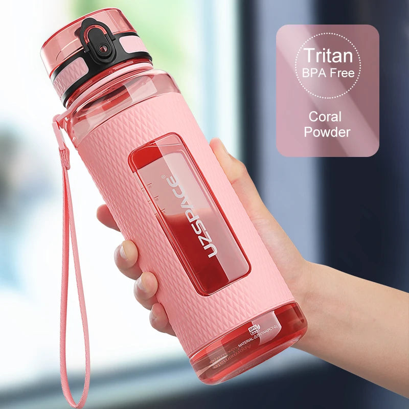 UZSPACE Sport Water Bottles BPA Free Portable Gym Anti-fall Leak-proof Large Capacity Fitness Kettle Tritan Plastic Drink Bottle Streetsharks