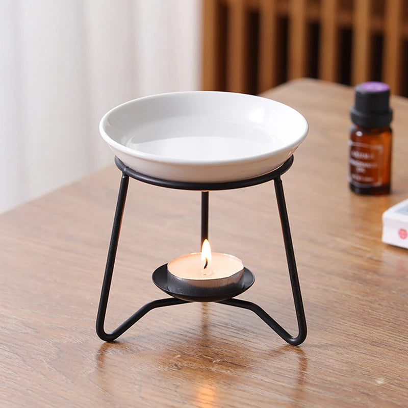 1Pc Aromatherapy Stove Essential Oil Burner Tealight Holder Candle Pie Burner Aroma Diffuser Decor Spa Meditation Home Ornament TU Streetsharks