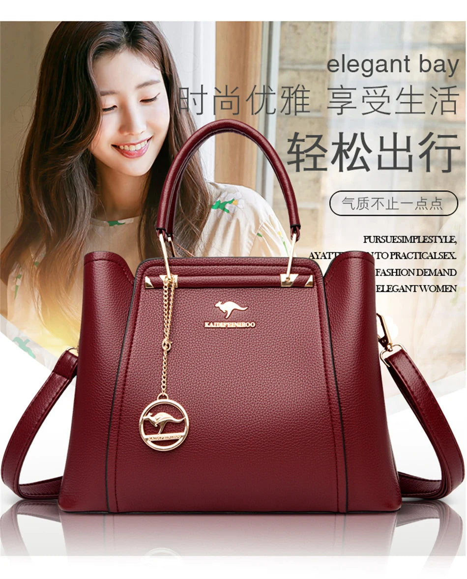 2024 Luxury Women Designer 3 Layers Shoulder Crossbody Sac Ladies Large Capacity Leather Handbags Shopper Brand Messenger Totes