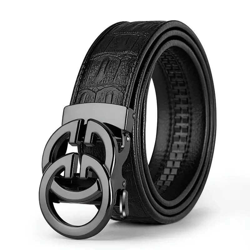 Men's Belt Made of High Quality Material, Metal Alloy Automatic Buckle Brand, Luxurious Design, Men's Belt