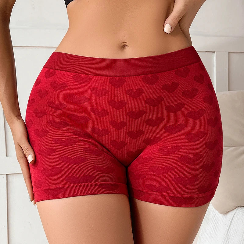 Your Own Logo Text Professional Custom Panties Love Heart Pink Knitting Underwear High-waisted Comfortable Breathable Panties