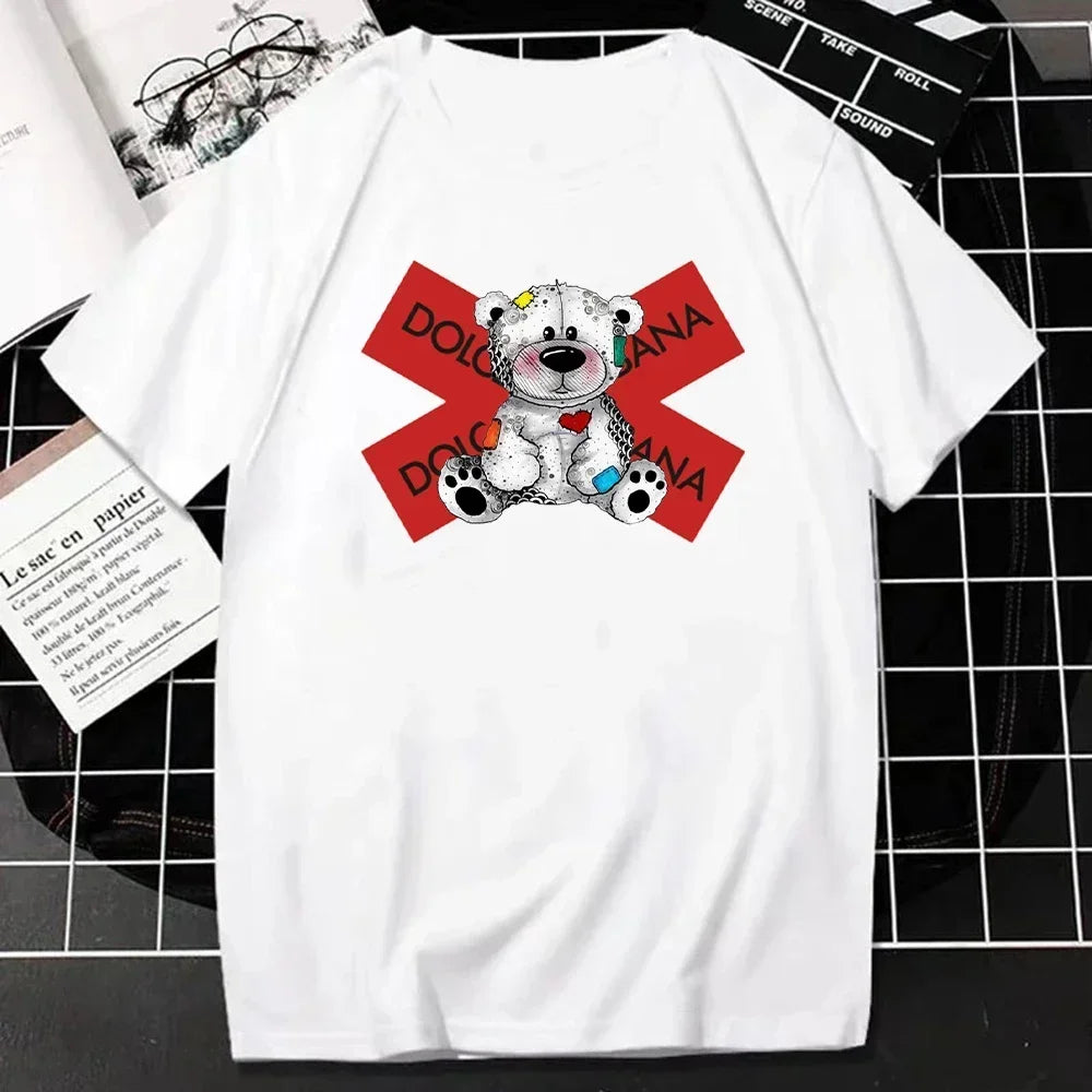 Luxury Brand Fashion T Shirt for Men Summer Letters Print Short Sleeve Tshirt Casual Breathable Women T-Shirt Kids Clothing