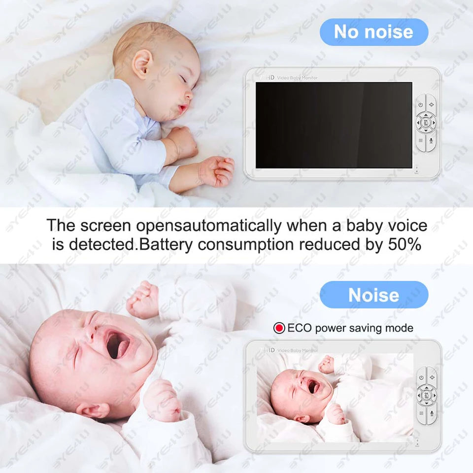 5&#039;&#039; Video Baby Monitor 2.4G Mother Kids Night Vision Zoom PTZ Video Surveillance Cameras With Temperature display Screen ABM501