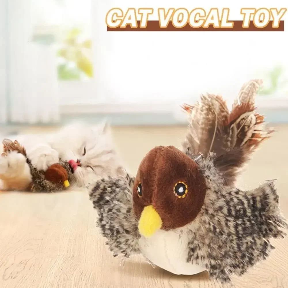 Flapping Bird Cat Toy, Interactive Flappy Bird Cat Toy Bird Toy for Cats, Simulated Chirping Bird Cat Toy, Interactive Cat Toy