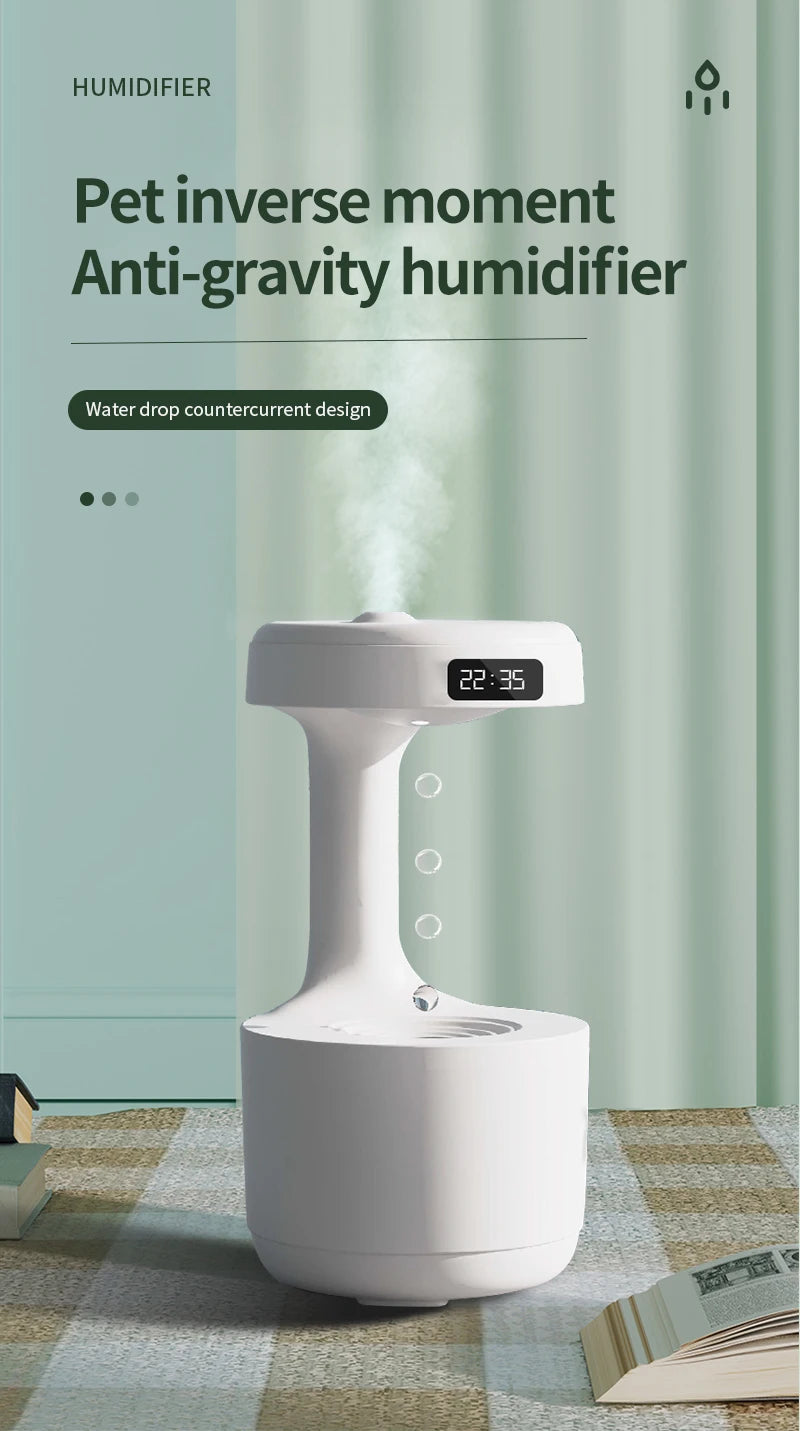 New Anti-Gravity Humidifier Desktop Mute Large Capacity Small Household Air Humidifier Bedroom Air Purification Fog Streetsharks