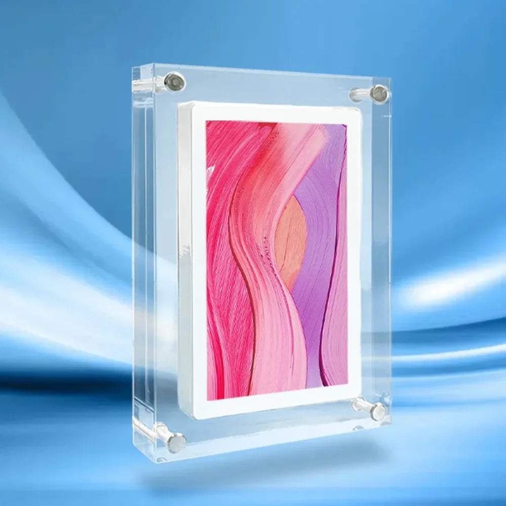 **CrystalView 5" Acrylic Digital Photo Frame – IPS Display | 1000mAh Battery | 2GB Memory**