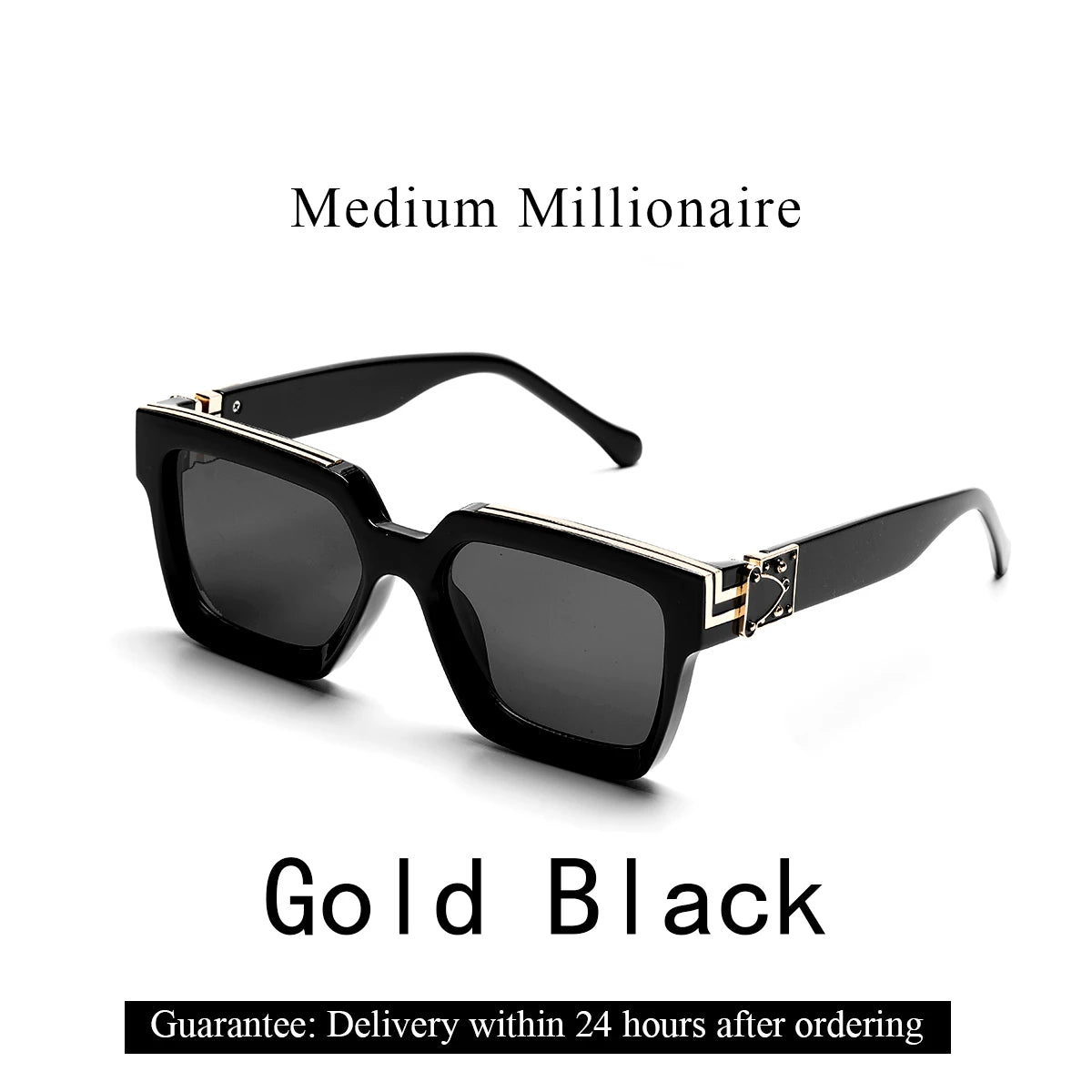 Ruiao Retro Black Millionaire Shades Luxury Sunglasses 2024 For Men Designer Famous Brand Square Sun Glasses Man Women Sunglass