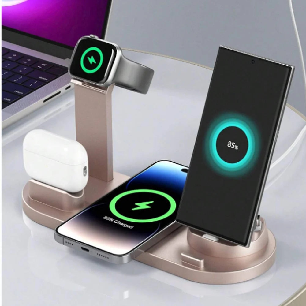 30W 6 in 1 Wireless Charger Stand Pad For iPhone 15 14 13 12 X Apple Watch Fast Charging Dock Station for Airpods Pro iWatch 7