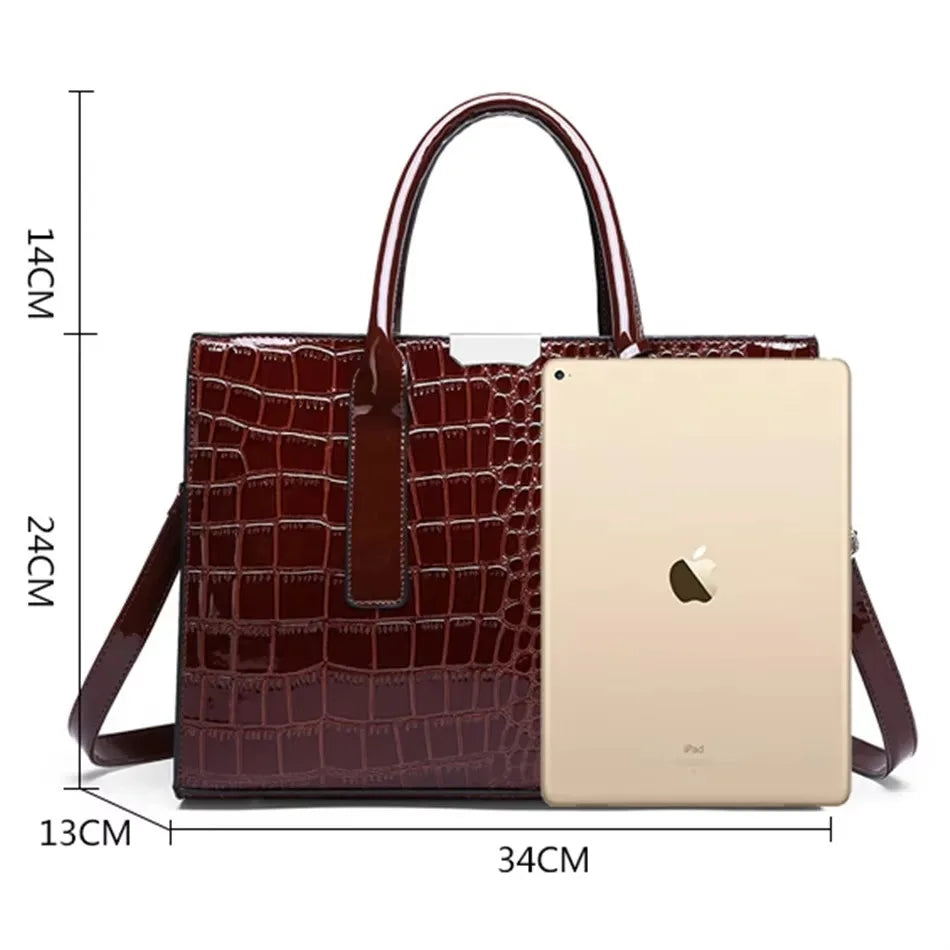 Brand Leather 3 Layers Alligator Crossbody Bag for Women Female Shoulder Messenger Sac Luxury Designer Ladies Handbags