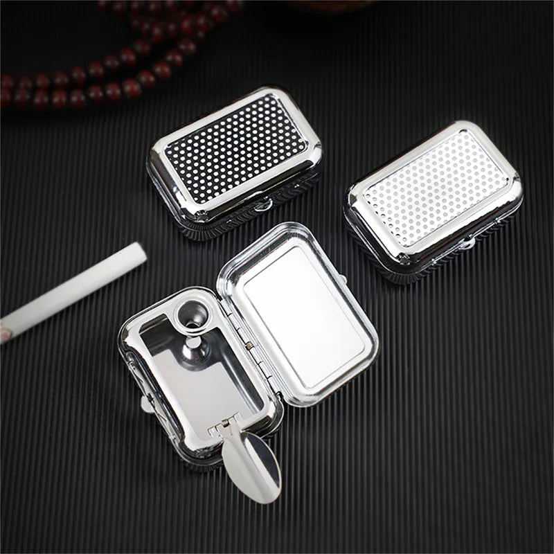 Outdoor Mini Portable Metal Cigarette Ashtray Fashion Ashtray Wiht Lockable Lid Desktop Ash Case Pocket Ashtray Gift For Man