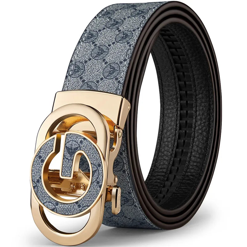 Men designer Belts PVC Leather with  Personalised “g” Buckle Fashionable Women Belts Ratcheting Luxury