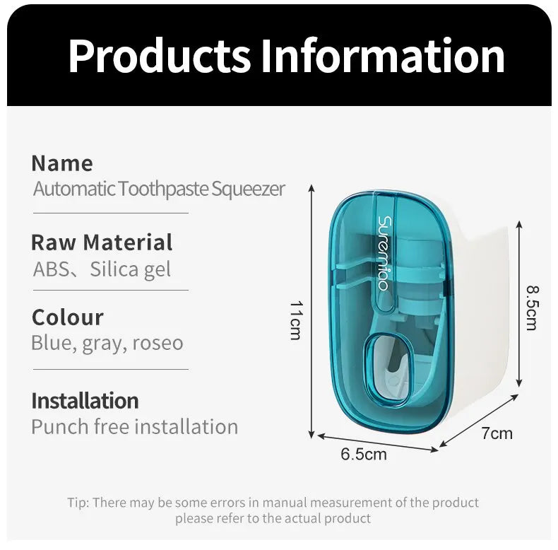 1 PCS Automatic Toothpaste Dispenser Bathroom Accessories Wall Mount Lazy Toothpaste Squeezer Toothbrush Holder