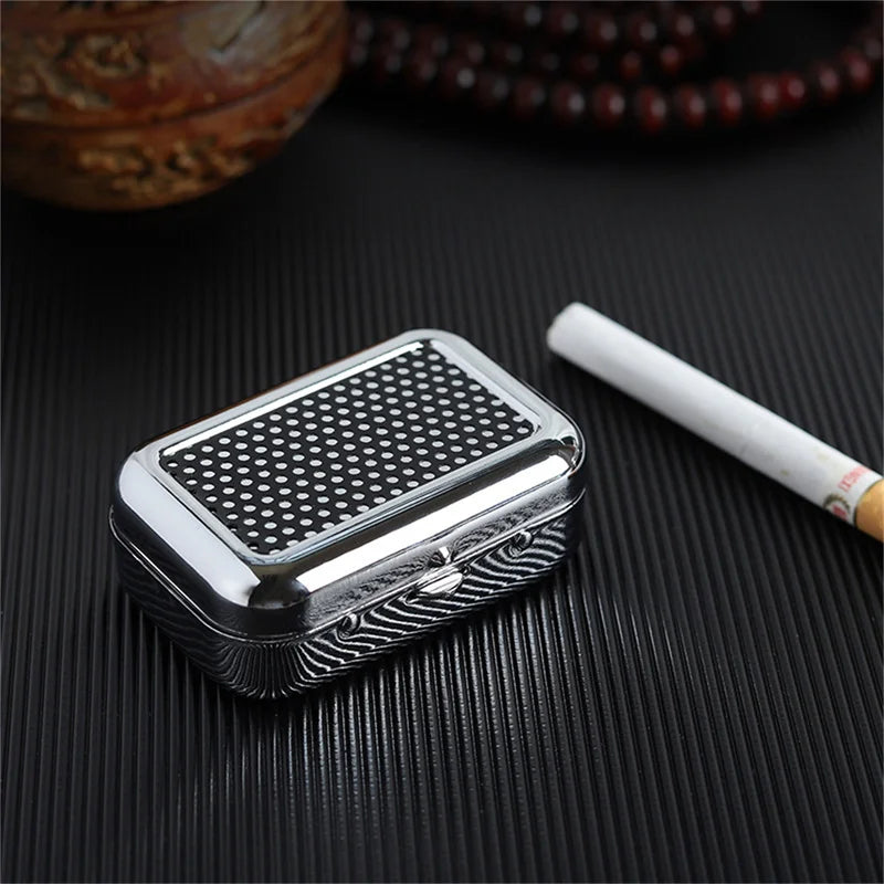 Outdoor Mini Portable Metal Cigarette Ashtray Fashion Ashtray Wiht Lockable Lid Desktop Ash Case Pocket Ashtray Gift For Man