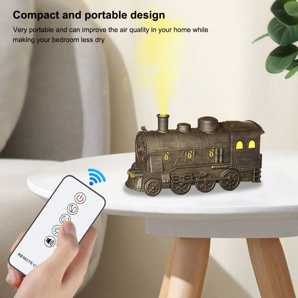 Mini Train Shape Aromatherapy Essential Oil Diffuser Ultrasonic Cool Mist Air Humidifier with LED Lamp Aroma Difusor Atomizer