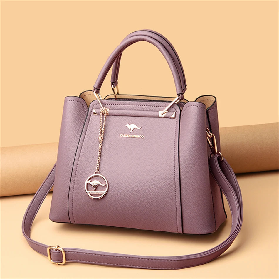 2024 Luxury Women Designer 3 Layers Shoulder Crossbody Sac Ladies Large Capacity Leather Handbags Shopper Brand Messenger Totes