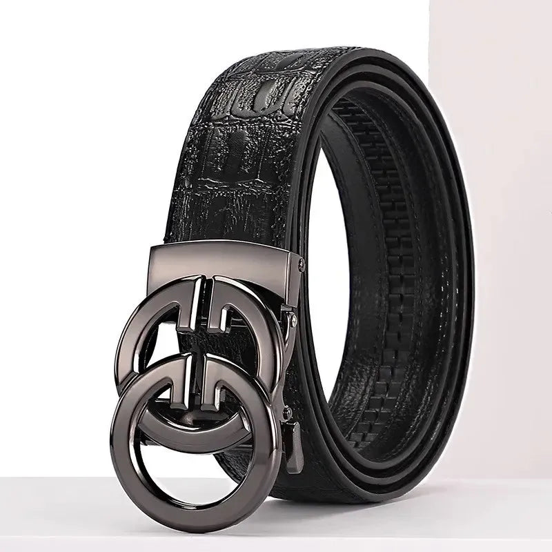 Men's Belt Made of High Quality Material, Metal Alloy Automatic Buckle Brand, Luxurious Design, Men's Belt