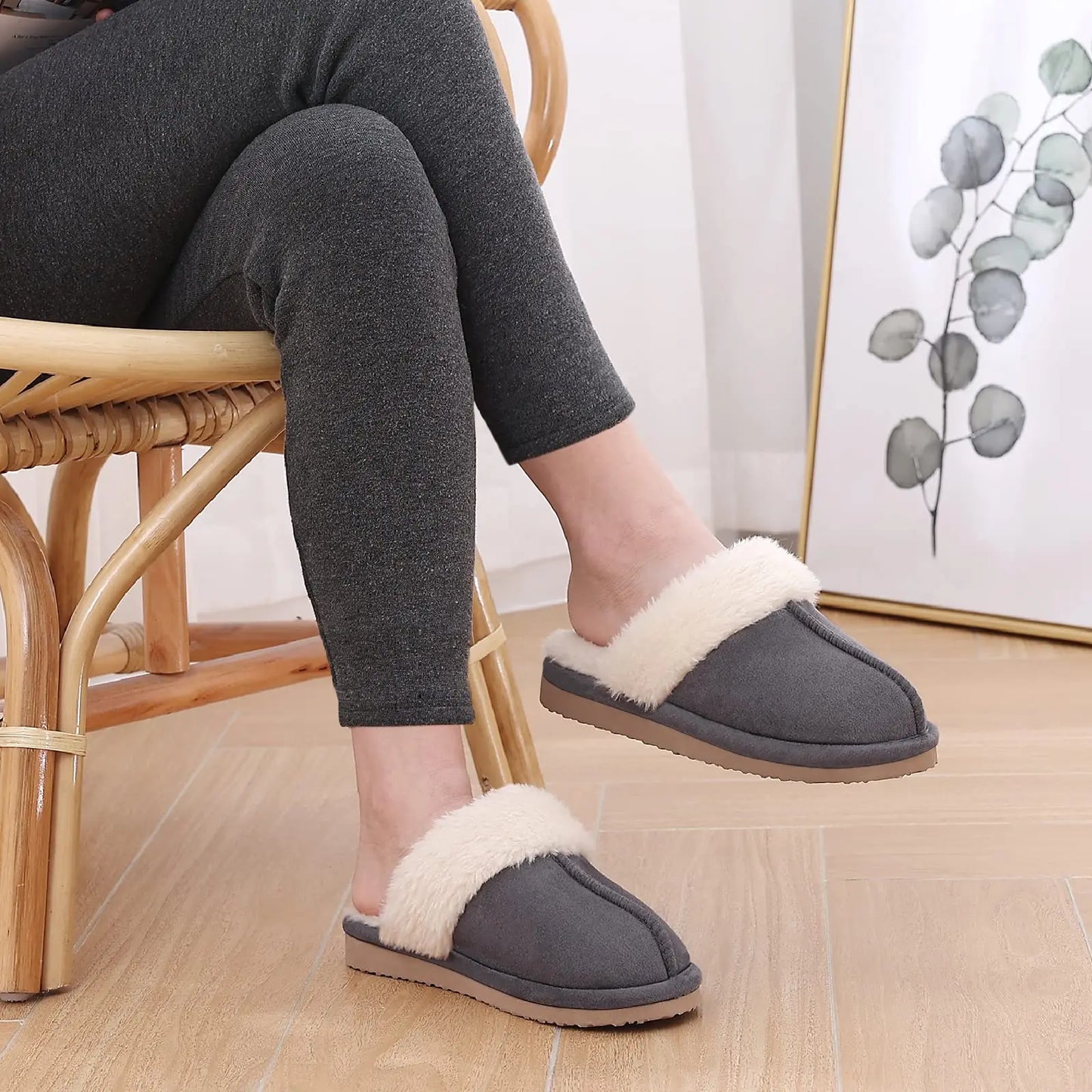 New Winter Fuzzy Women Slippers Indoor Soft House Shoes Fashion Brand Fluffy Suede Women Shoes Outdoor Antiskid Flat Slippers