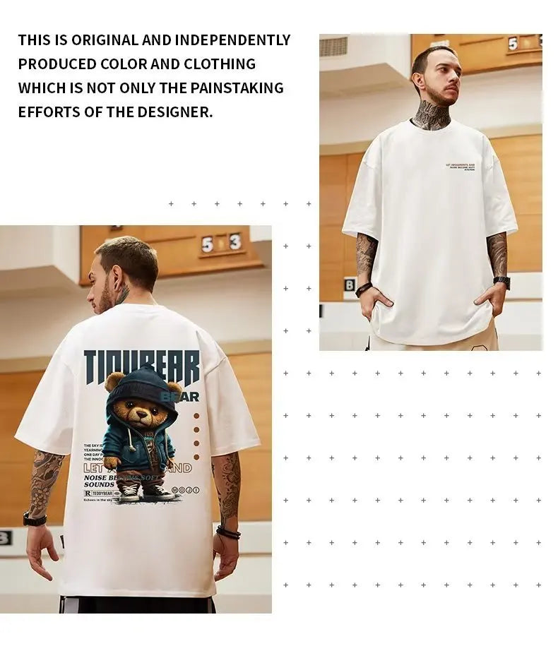 Summer New Casual Loose T-shirt Short Sleeved Men's Fashion Loose Printing Large 8XL Hip Hop Couple Wear Half Sleeve Cotton Top