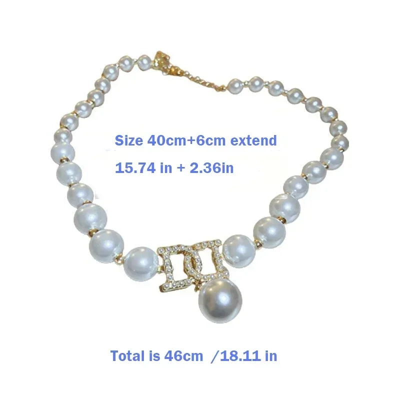 Women Elegant Pearl Clavicle Chain Collares Ladies Short Pendant Necklaces Earrings Choker Jewelry set