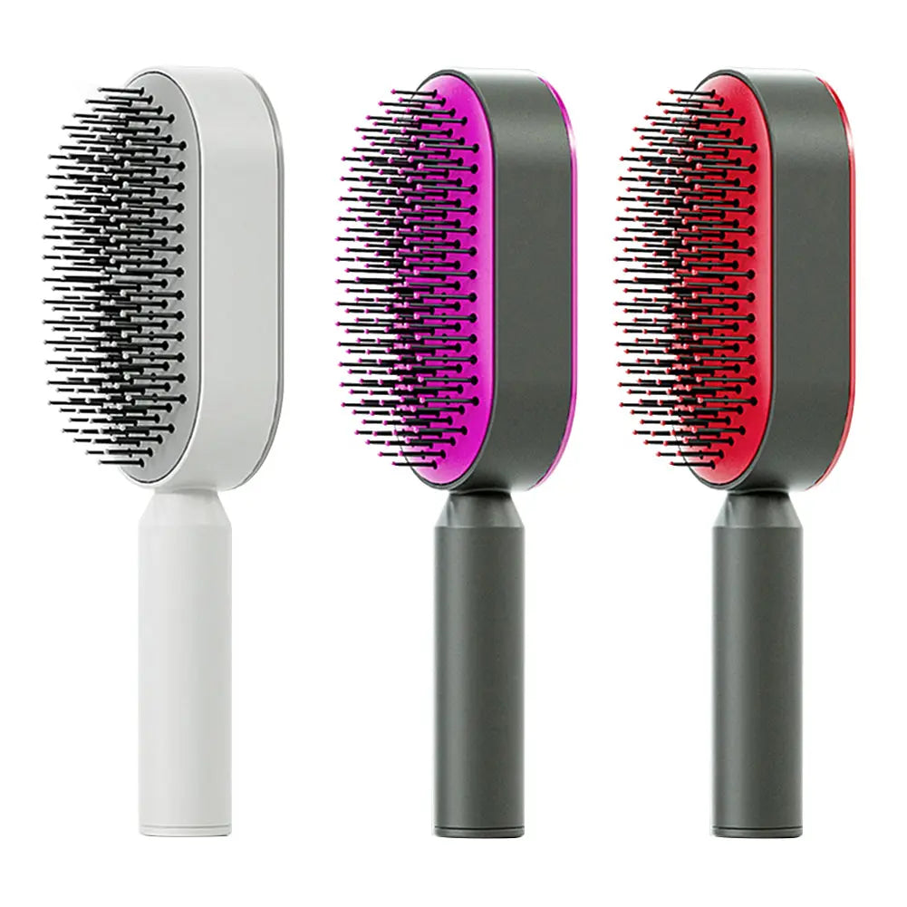 Self Cleaning Hairbrush For Women One-key Cleaning Hair Loss Airbag Massage Scalp Comb Anti-Static Hairbrush StreetSharks