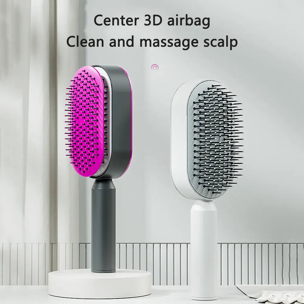 Self Cleaning Hairbrush For Women One-key Cleaning Hair Loss Airbag Massage Scalp Comb Anti-Static Hairbrush StreetSharks