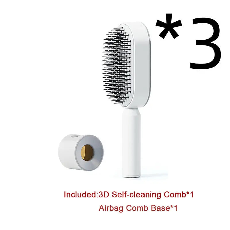 Self Cleaning Hairbrush For Women One-key Cleaning Hair Loss Airbag Massage Scalp Comb Anti-Static Hairbrush StreetSharks