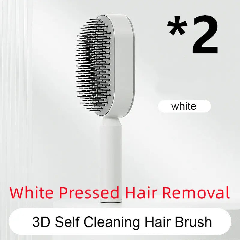 Self Cleaning Hairbrush For Women One-key Cleaning Hair Loss Airbag Massage Scalp Comb Anti-Static Hairbrush StreetSharks