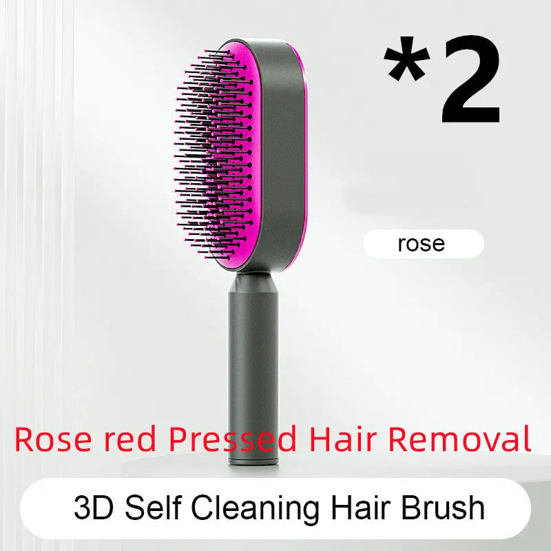 Self Cleaning Hairbrush For Women One-key Cleaning Hair Loss Airbag Massage Scalp Comb Anti-Static Hairbrush StreetSharks