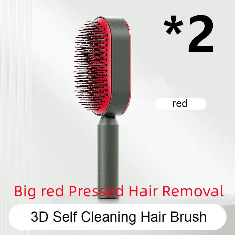 Self Cleaning Hairbrush For Women One-key Cleaning Hair Loss Airbag Massage Scalp Comb Anti-Static Hairbrush StreetSharks