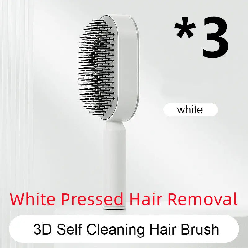 Self Cleaning Hairbrush For Women One-key Cleaning Hair Loss Airbag Massage Scalp Comb Anti-Static Hairbrush StreetSharks