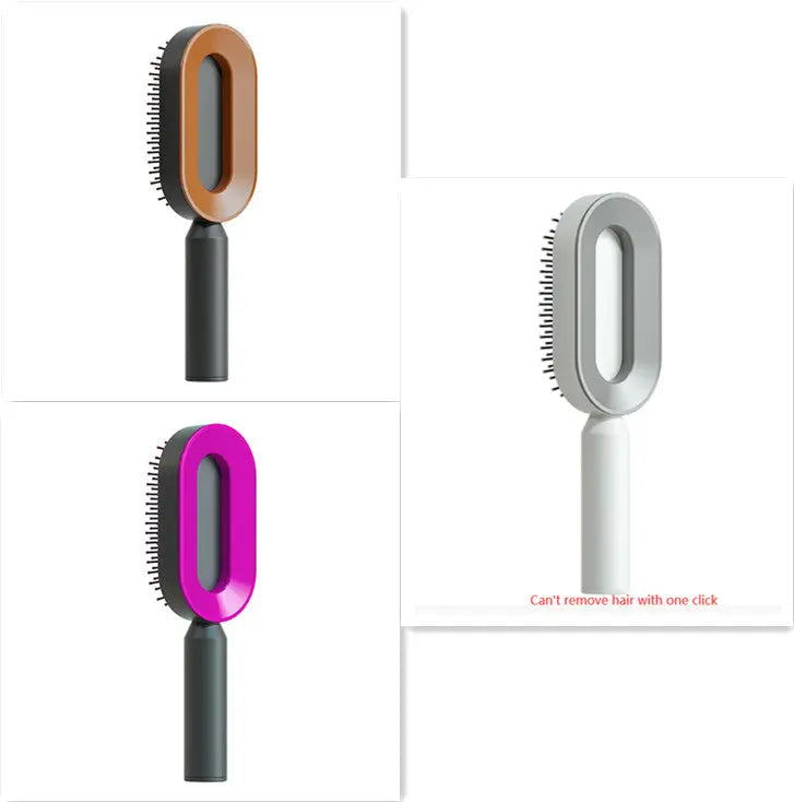 Self Cleaning Hairbrush For Women One-key Cleaning Hair Loss Airbag Massage Scalp Comb Anti-Static Hairbrush StreetSharks