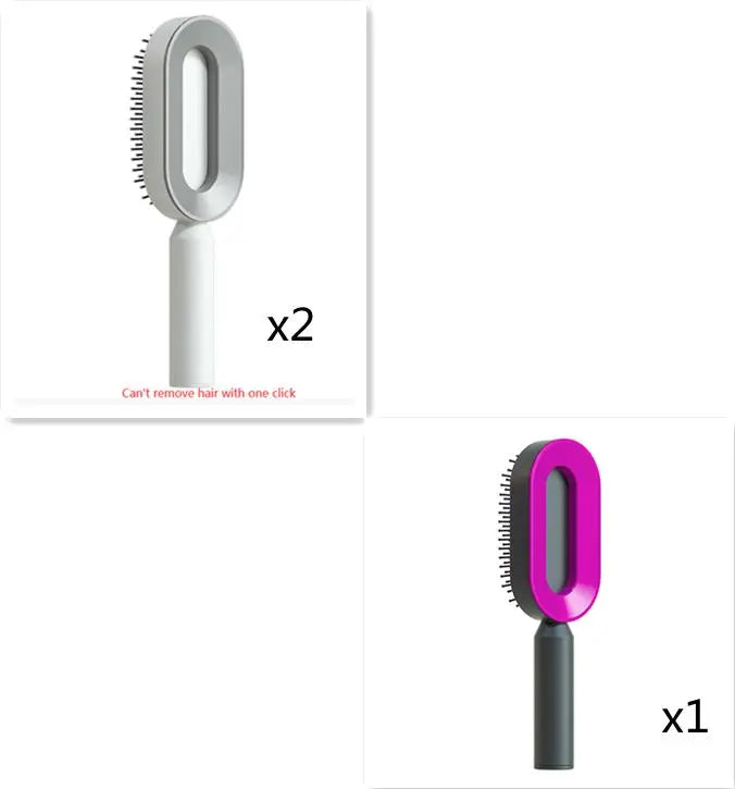 Self Cleaning Hairbrush For Women One-key Cleaning Hair Loss Airbag Massage Scalp Comb Anti-Static Hairbrush StreetSharks