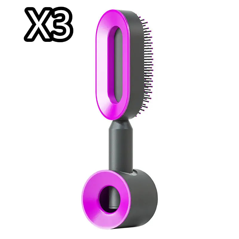 Self Cleaning Hairbrush For Women One-key Cleaning Hair Loss Airbag Massage Scalp Comb Anti-Static Hairbrush StreetSharks