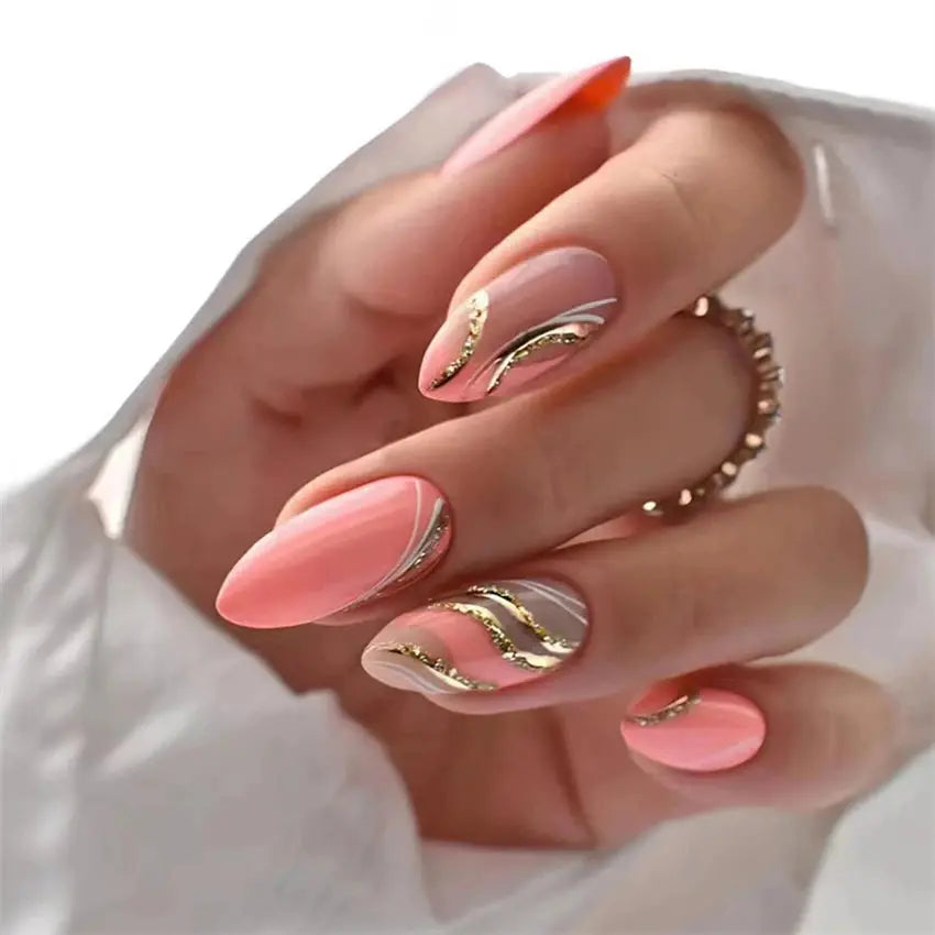 24Ps/Set Square Head Coffin Wearing False Nails Art Pink Matte French Fake Nails Leopard Artificial Acrylic White Press on Nails - Streetsharks