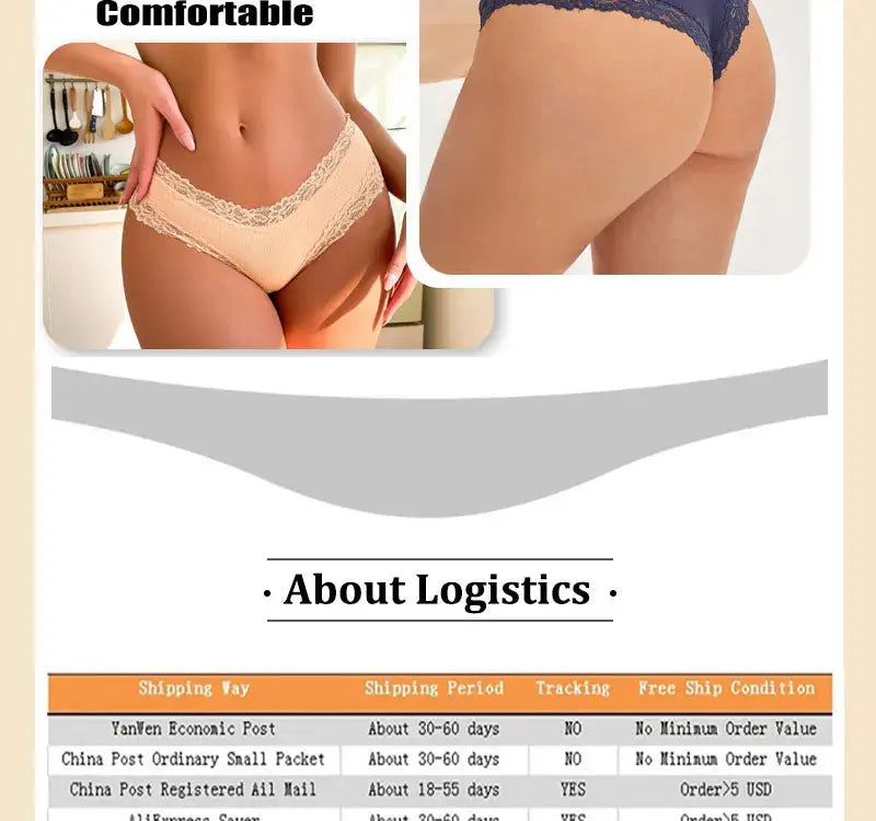 7PCS/Set Women Lace Cotton Panties Sexy Seamless Brazilian Panties Ribbed Breathable Girls Sexy Low Rise Underwear Soft Lingerie Streetsharks