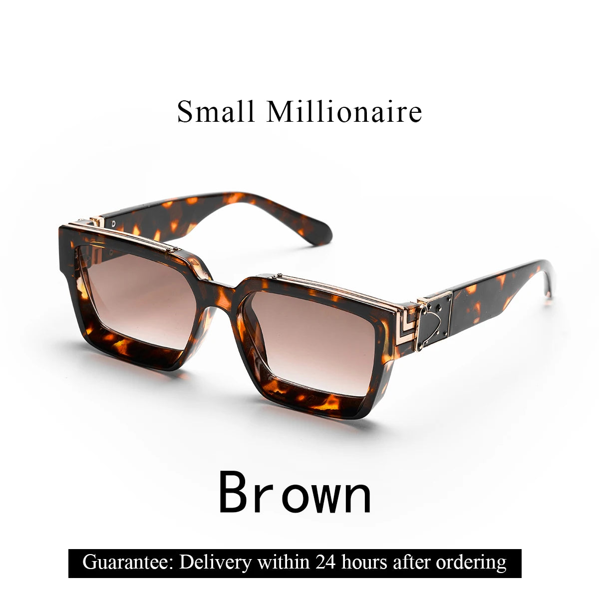 Ruiao Retro Black Millionaire Shades Luxury Sunglasses 2024 For Men Designer Famous Brand Square Sun Glasses Man Women Sunglass