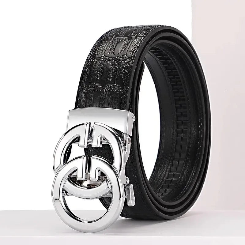 Men's Belt Made of High Quality Material, Metal Alloy Automatic Buckle Brand, Luxurious Design, Men's Belt