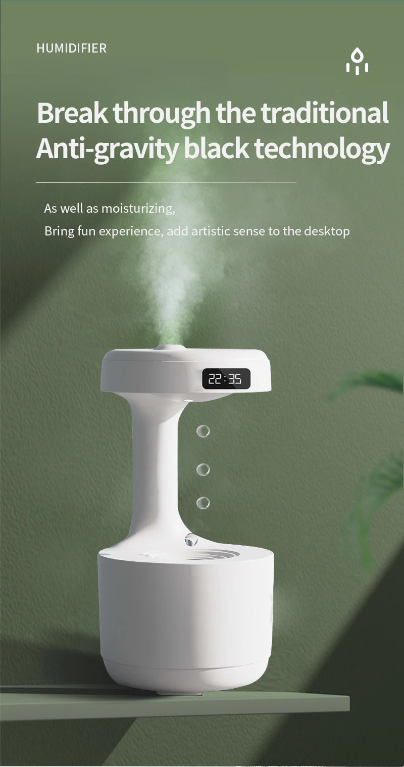 New Anti-Gravity Humidifier Desktop Mute Large Capacity Small Household Air Humidifier Bedroom Air Purification Fog Streetsharks