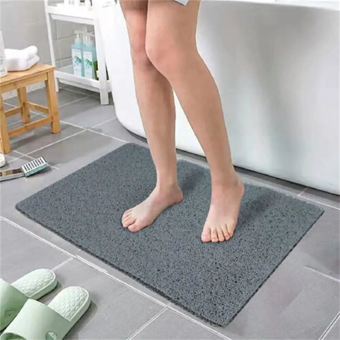 Shower Mat For Inside Shower Silk Circle Bath Mat NonSlip Anti Mould PVC BathMat-Two Size StreetSharks