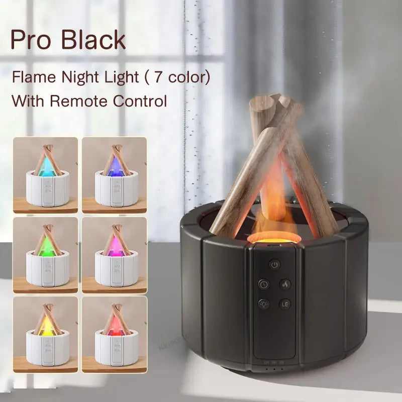 Simulated Flame Aroma Diffuser Bonfire Air Humidifier Ultrasonic Cool Mist Maker Fogger LED Essential Oil Lamp Difusor - Streetsharks