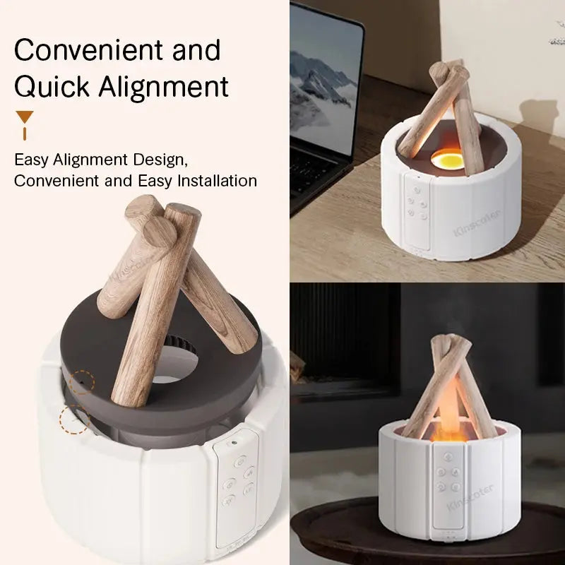 Simulated Flame Aroma Diffuser Bonfire Air Humidifier Ultrasonic Cool Mist Maker Fogger LED Essential Oil Lamp Difusor - Streetsharks