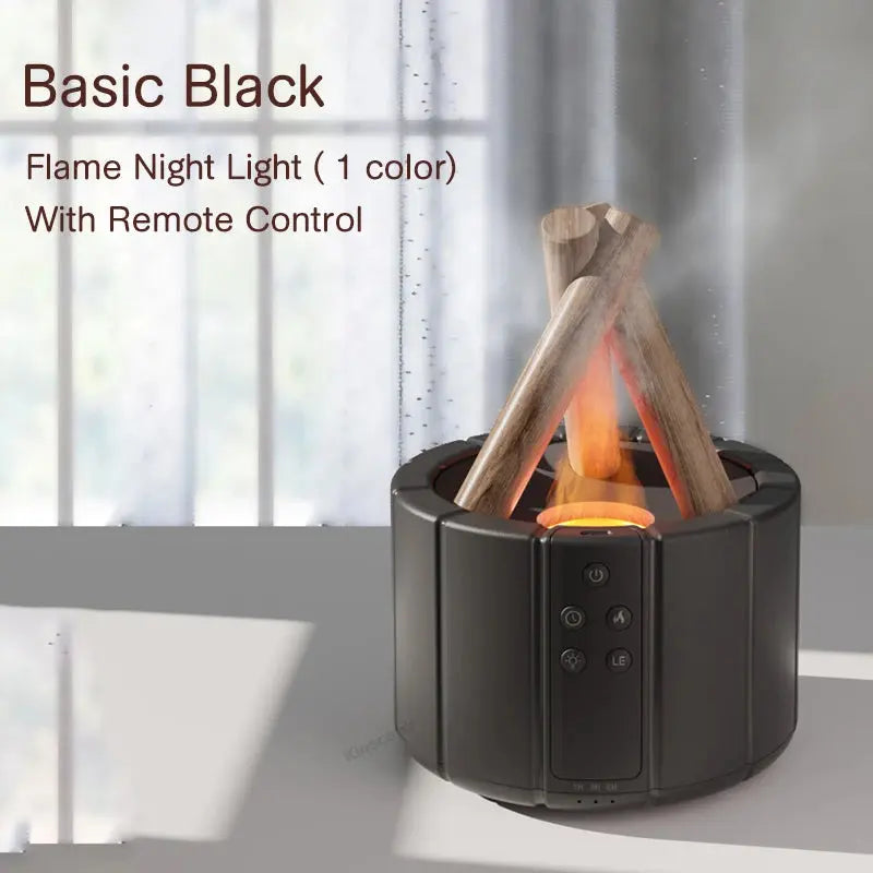 Simulated Flame Aroma Diffuser Bonfire Air Humidifier Ultrasonic Cool Mist Maker Fogger LED Essential Oil Lamp Difusor - Streetsharks